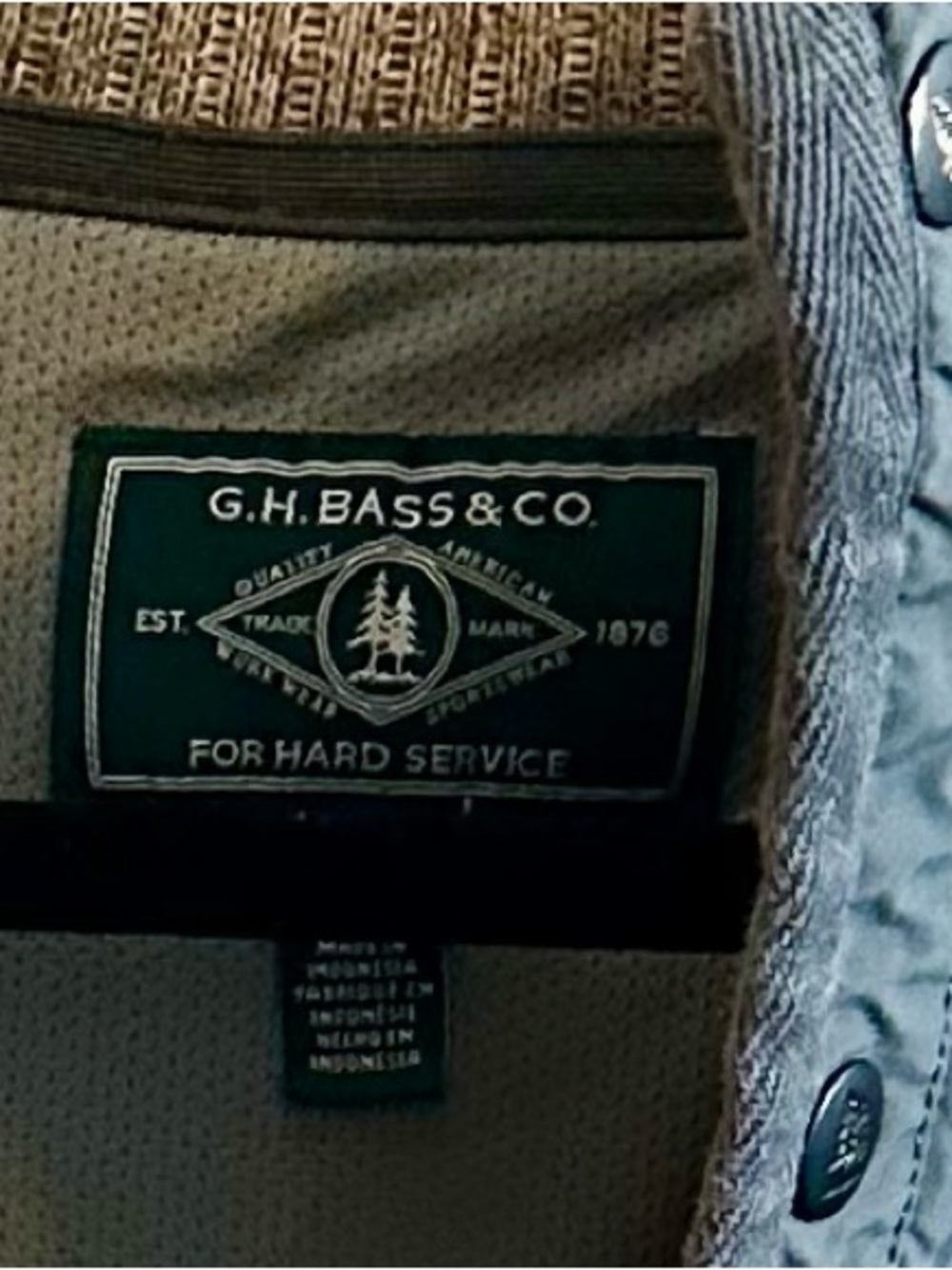 G.H. Bass & Co. Textured Quarter Snap Pullover Fleece Men’s L Olive Gray Rustic - Picture 3 of 3